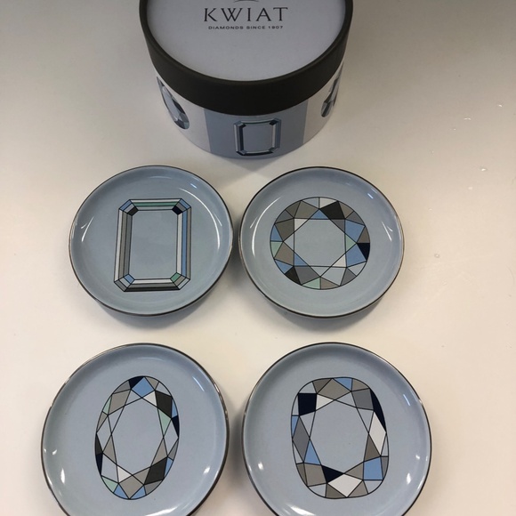 Kwiat Diamonds Limited Edition coaster / jewelry dish set of 4 - New! - Picture 2 of 4